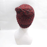 Unisex Handmade 100% Wool Knit Winter Warm Beanie Hat Red/Black