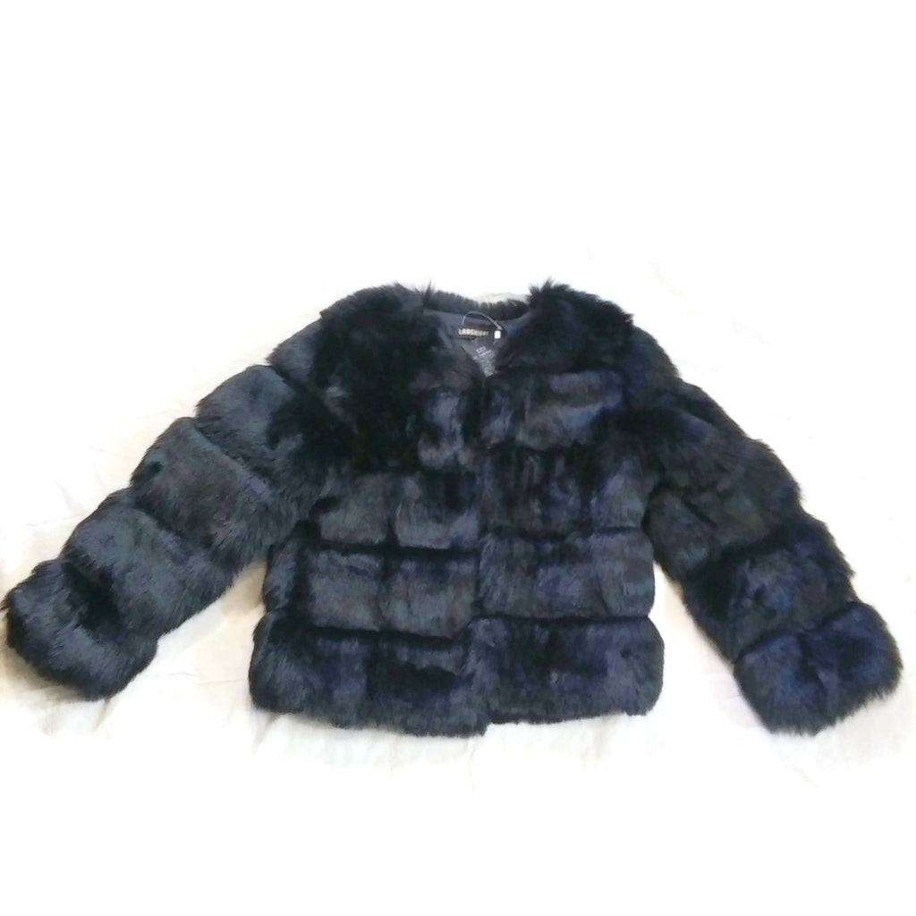 Women's Short Coat Ladies Warm Faux Fur Jacket Winter Black Holiday Gift for Her