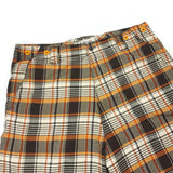 Men's Bermuda Shorts Dress Plaid Pants LR Scoop Brown/Orange Size 32