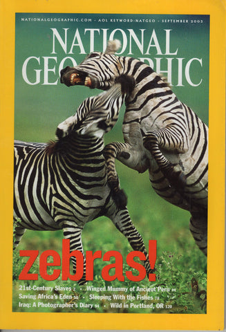 National Geographic Magazine Zebras! September 2003
