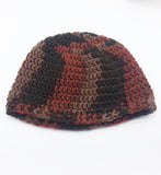 Women's Handmade 100% Wool Knit Winter Beanie Hat Bordeaux/Brown