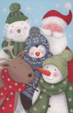 Christmas Greeting Card with envelope Santa Claus Moose Snowman