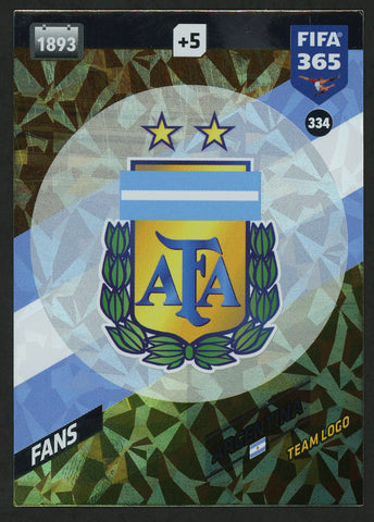 Team Logo Argentina FIFA 365 #334 Soccer International Star Sport Card