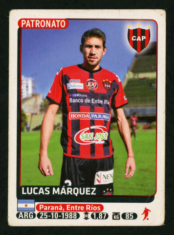 Lucas Marquez CAP Patronato Argentine #619 Soccer Sport Card Panini