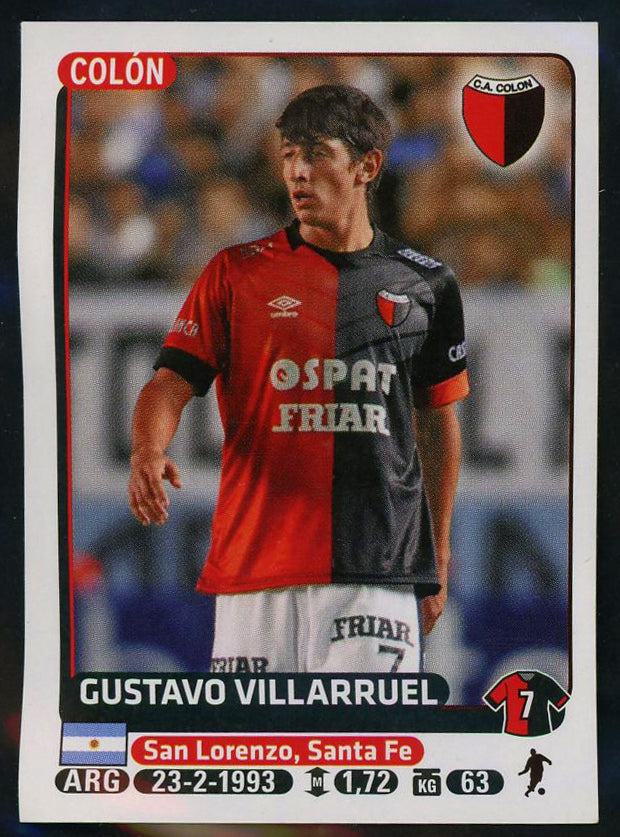 Gustavo Villarruel Club Atletico Colon Argentine #120 Soccer Sport Card Panini