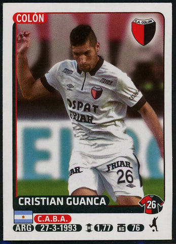 Cristian Guanca Club Atletico Colon Argentine #122 Soccer Sport Card Panini