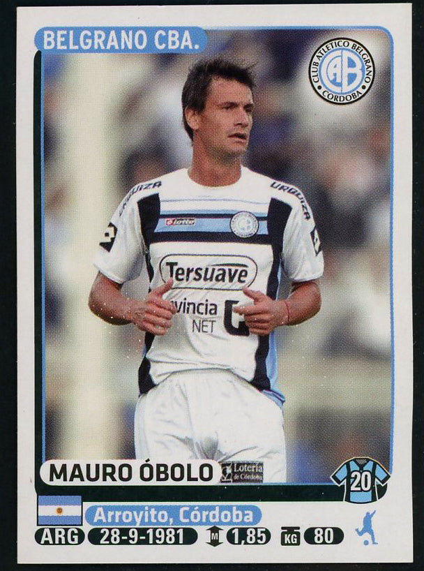 Mauro Obolo Belgrano CBA Argentine #91 Soccer Sport Card Panini