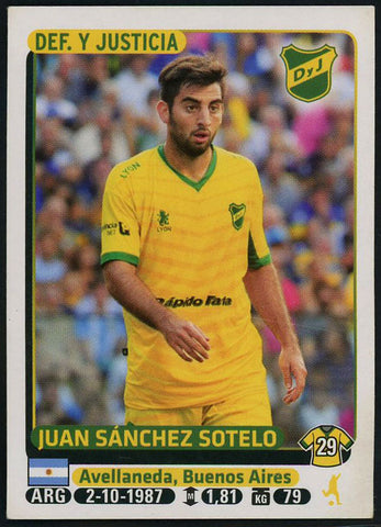 Juan Sanchez Sotelo Defensa y Justicia Argentine #152 Soccer Sport Card Panini