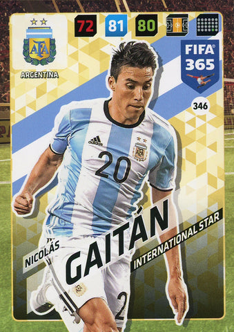 Nicolas Gaitán Argentina FIFA 365 #346 Soccer International Star Sport Card