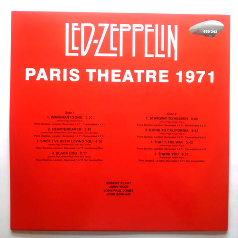 Led Zeppelin – Paris Theatre 1971 650 243 Vinyl LP 12'' Record