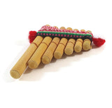 Andean Indian Bamboo Pan Pipes Flute 7 small Pipes W 2.5" x L 4" Handmade - NEW