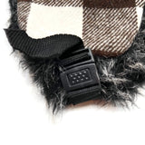 Bomber Trapper Aviator Hat Unisex with Earflaps Brown White