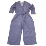 Women's Old Navy Utility Jumpsuit Waist Defined Chambray Pockets V Neck Long