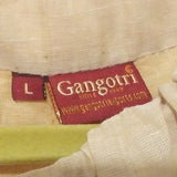 Women Maxi Skirt Gangotri Indian Handmade 40.5" Long Kirtle Beige/Pink Size L