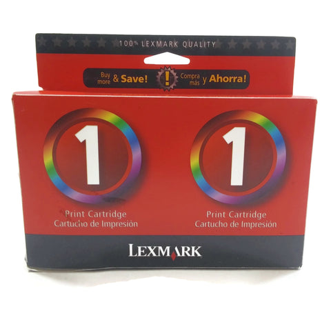 Lexmark 1 Series Color Inkjet Print Cartridge Yellow Magenta Black Twin Pack