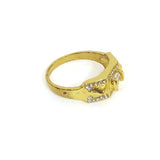 Unisex Gold Tone Ring W/Simulated Diamonds Men Women Jewelry Size 12.25 Gift