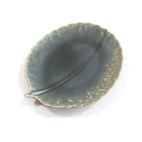 Kotobuki Ceramic Green Leaf Tray Dip Dish Bowl