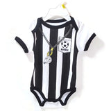 Baby Boy Bodysuit 3-6M One Piece Football Coach Short Sleeves Outfit Black/White