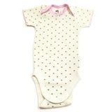 Just Born Organic Cotton Baby Girl Golden Hearts OutFit Bodysuit Short One Piece