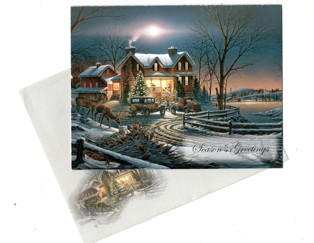 Vintage Season's Greetings Merry Christmas Holiday Seasons Greeting Card