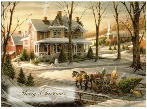 Vintage Merry Christmas Holiday Seasons Greeting Card