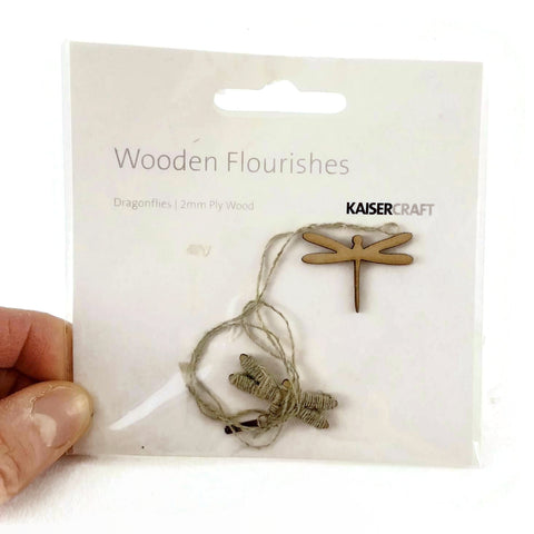 Kaiser Craft Wooden Flourishes, Dragonflies / 2 mm Ply Wood - NEW