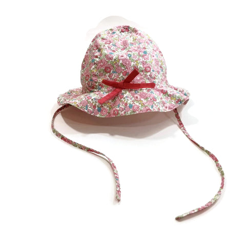 Jacadi Paris Floral Toddler Girl Summer Hat With Little Bow 12 Months