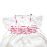 Girls White Sleeveless Dress Shirt Embroidered Toddler Summer Butterfly Top 4T