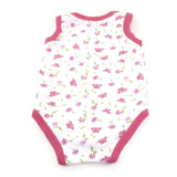 Sweet and Soft OutFit Baby Girls New Born Bodysuit Short One Piece Pink/White