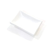 Sushi Dish Dipping Sauce White Ceramic Rectangular 3 Pieces NEW