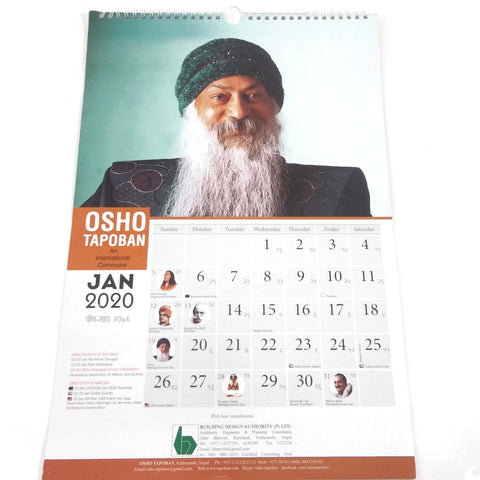 Osho Tapoban An International Commune 2020 Wall Events Calendar Collectible