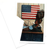 USA American Eagle and Flag Blank Art Note Greeting Card