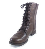 Steve Madden Women's Troopa Combat Boots Brown Leather Zip & Lace Up Gift F/Her