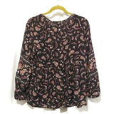 Old Navy Women's Long Sleeve Black Floral Paisley Print Loose Blouse Top Size S
