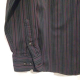 Men's Cotton Striped Casual Long Sleeve Dress Shirt Dark Gray Medium