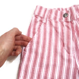 IKKS Girls Fashion Pink & White Striped Cropped Pants Size 4