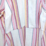 Forever 21 Women Woven Mini Dress Short Striped V-Neck Top Tunic Blouse 3X White