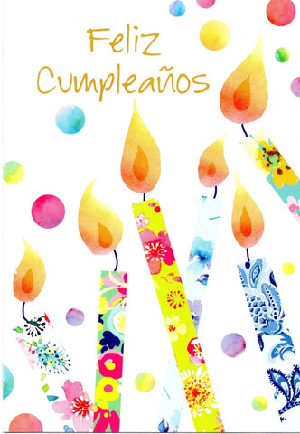 Feliz Cumpleaños Happy Birthday Candles Greeting Card