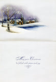 Shiny Silver Snowing Lake "Blessings at Christmas" Greeting Card Art