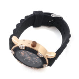 Men Watch With Soft and Flexible Black Silicone Band
