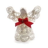 Vintage Christmas Angel Handmade White Cotton Starched Crochet Ornament 4 in