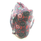 Fabric Women's Bag Shoulder Handbag Purse Tote Pouch Floral Printed Pink Purple