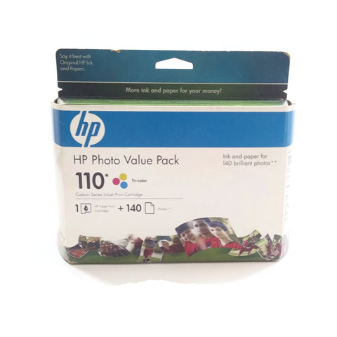 HP Vivera Photo Value Pack 110 Tri-Color Ink Cartridge & 140 Sheets 4"x 6" Gloss