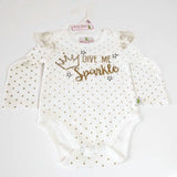 Baby Girl Duck.Duck Goose 6-9M Black/White/Gold  "Give me Sparkle" Outfit