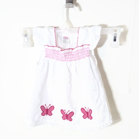 Girls White Sleeveless Dress Shirt Embroidered Toddler Summer Butterfly Top 4T