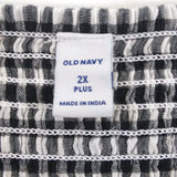 Old Navy Women's Maxi Dresses Long Plaid Black/White Sleeveless Tiered Dress 2XP