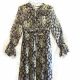 Diab'less Vintage Maxi Dress Floral Print Long Dress Green/Black Size 1