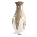 Ceramic Flowers Vase 9.5" Tall Decorative Beige and White Flower Jar Home Decora