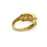 Unisex Gold Tone Ring W/Simulated Diamonds Men Women Jewelry Size 12.25 Gift