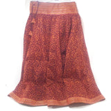 Gangotri Indian Handcrafted Maxi Long Skirt Orange/Bordeaux